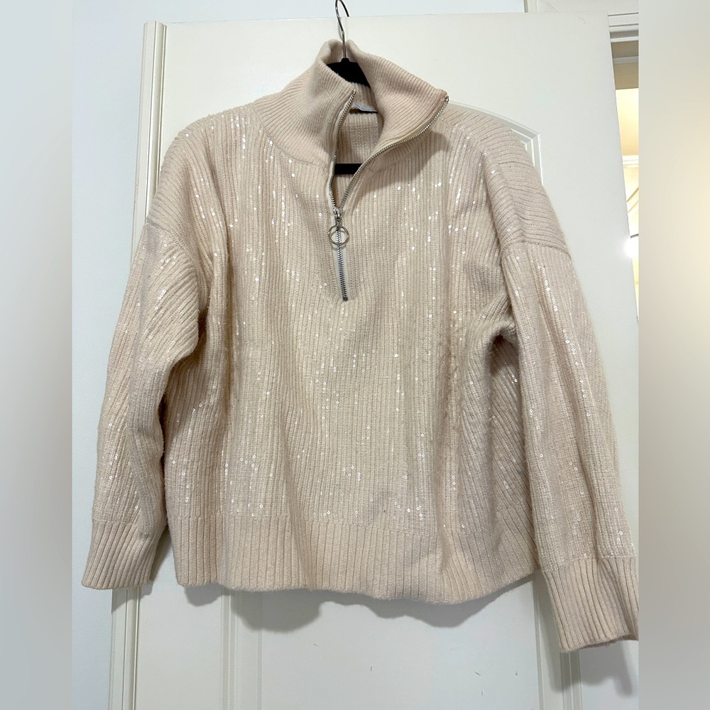Zara Creme sequined pull over